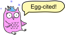 Cartoon Owl - Egg-cited