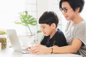 Screen time with children