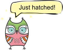 cartoon owls - just hatched